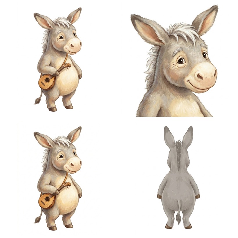 Donkey pose sheet